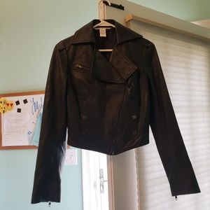 Diane Von Furstenberg Cropped Leather Jacket